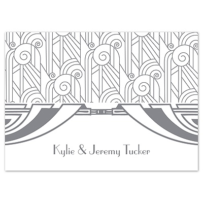 Deco Glamour - Silver - Thank You Card and Envelope