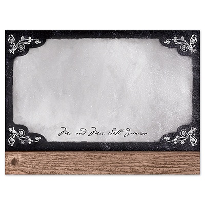 Rustic Chalkboard - Thank You Card and Envelope