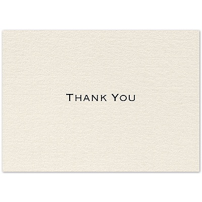 Ecru Shimmer Thank You Card and Envelope