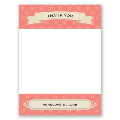 Vintage Photo Album - Guava - Thank You Card and Envelope
