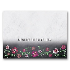 Blooming Chalkboard - Begonia - Thank You Card and Envelope