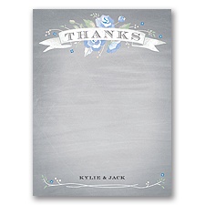 Rustic Bouquet - Bluebird - Thank You Card and Envelope
