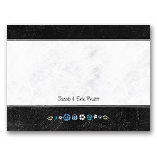 Floral Chalkboard - Cornflower - Thank You Card and Envelope