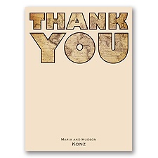Global Romance -Thank You Card and Envelope