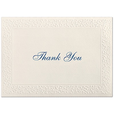Ornate - Ecru - Thank You Card and Envelope
