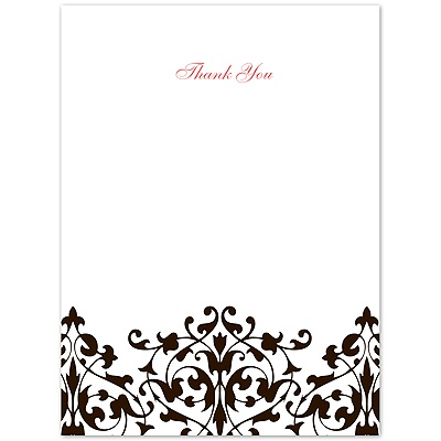 Romance - Chocolate Thank You Card and Envelope