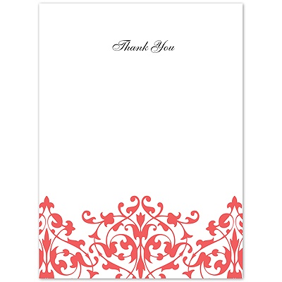 Romance - Guava Thank You Card and Envelope