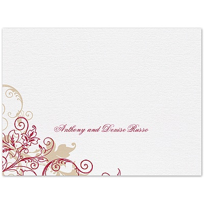 Flourish with Golden Shadow - Apple - Thank You Card and Envelope