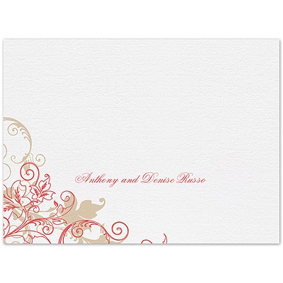 Flourish with Golden Shadow - Guava - Thank You Card and Envelope