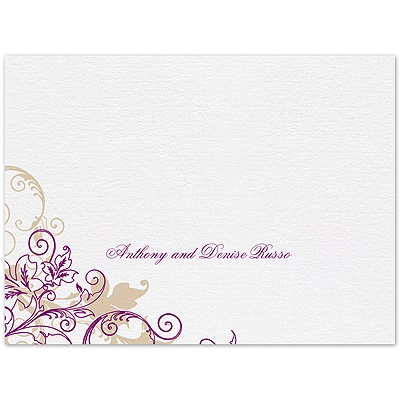 Flourish with Golden Shadow - Sangria - Thank You Card and Envelope