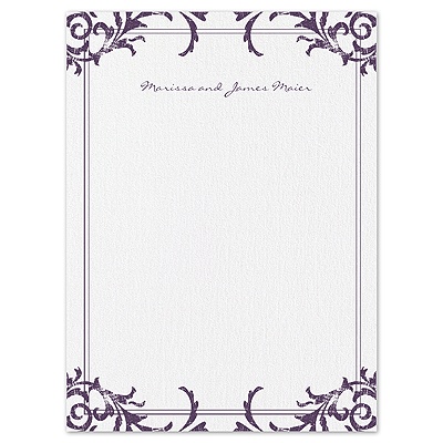 Vintage Monogram - Thank You Card and Envelope