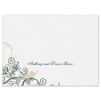 Flourish with Golden Shadow - Gem - Thank You Card and Envelope