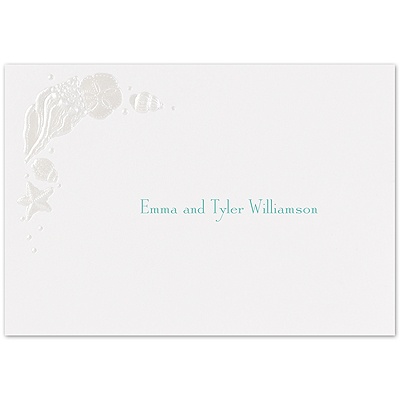 Shell Border - Thank You Card and Envelope