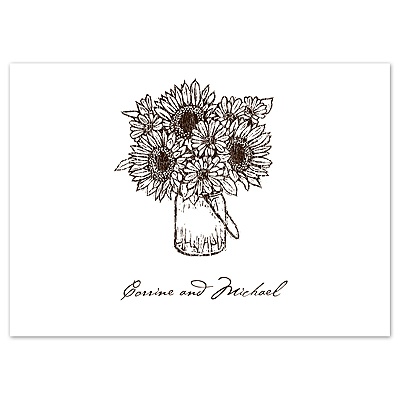 Sunflower Jar - Thank You Card and Envelope