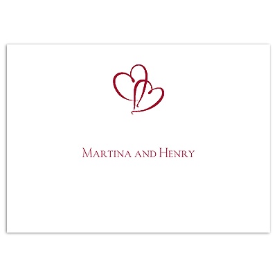 Bordered Hearts - Thank You Card and Envelope