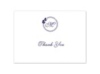 Circle Butterfly Monogram - Thank You Card and Envelope