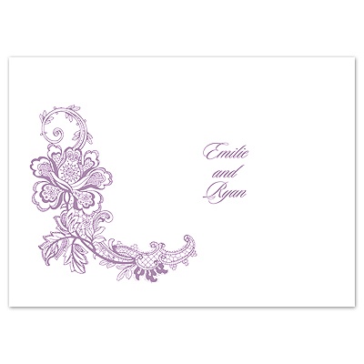 Lace Swirl - Thank You Card and Envelope
