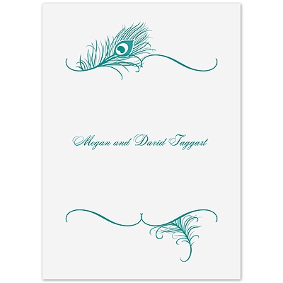 Peacock Monogram - Thank You Card and Envelope