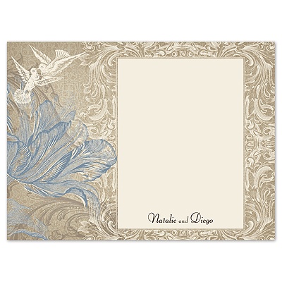 Vintage Love - Cornflower - Thank You Card and Envelope