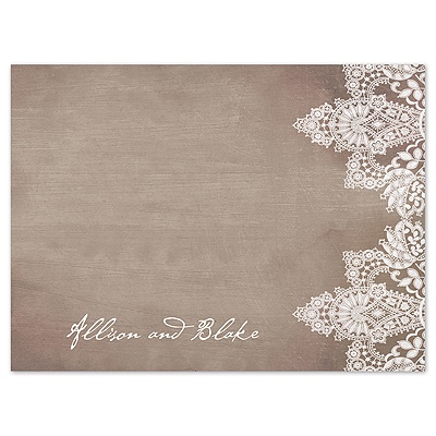 Vintage Lace - Thank You Card and Envelope
