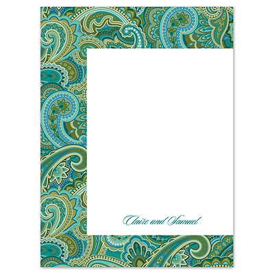 Paisley Style - Jade - Thank You Card and Envelope