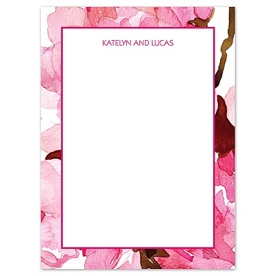 Lush Floral - Watermelon - Thank You Card and Envelope