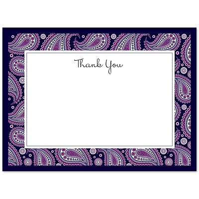 Perfect Paisley Duet - Lapis- Thank You Card and Envelope