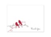 Love Birds - Apple - Thank You Card and Envelope