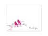 Love Birds - Watermelon - Thank You Card and Envelope