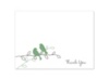 Love Birds - Clover - Thank You Card and Envelope