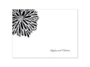 Burst of Color - Black - Thank You Card and Envelope
