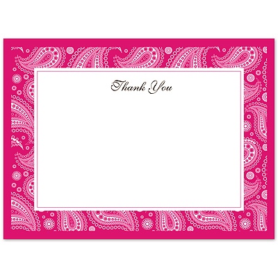 Perfect Paisley - Watermelon - Thank You Card and Envelope