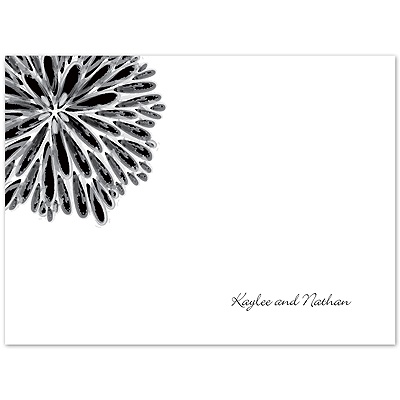 Burst of Love - Black - Thank You Card and Envelope