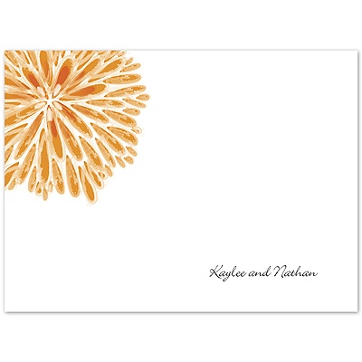 Burst of Love - Tangerine - Thank You Card and Envelope
