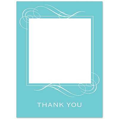 Photo and Swirls - Pool - Thank You Card and Envelope