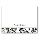 Floral Border - Golden - Thank You Card and Envelope