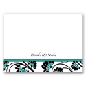 Floral Border - Jade - Thank You Card and Envelope