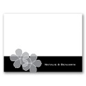 Floral Photo - Black - Thank You Card and Envelope