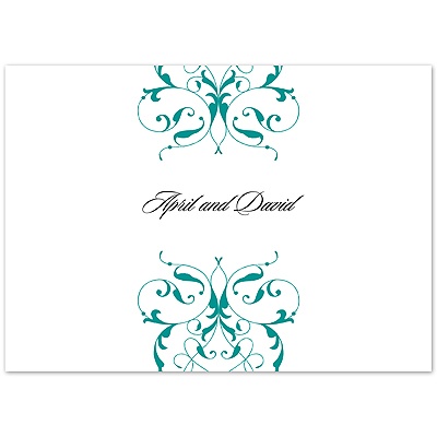 Monogram Flourish - Jade - Thank You Card and Envelope