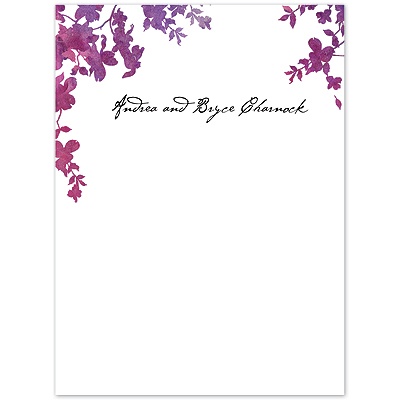 Purple Palette Floral  - Thank You Card and Envelope