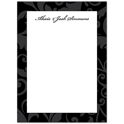 Treasured Jewels Pattern - Black - Thank You  Card and Envelope