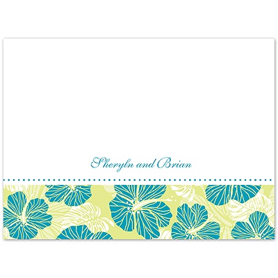 Tropical Floral - Malibu - Thank You Card and Envelope