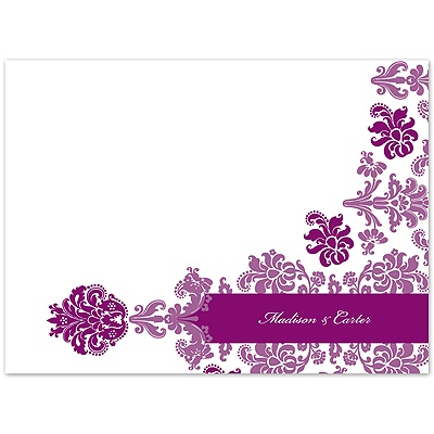 Vibrant Pattern - Sangria - Thank You Card and Envelope