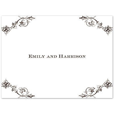 Imperial Deco Monogram - Thank You Card and Envelope