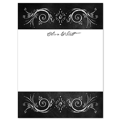 Chalkboard Style - Black - Thank You Card and Envelope