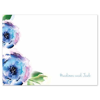 Treasured Jewels Splendor - Blue Thank You Card and Envelope