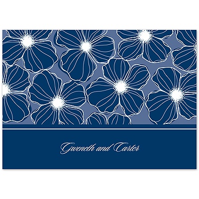 Full Bloom - Marine - Thank You Card and Envelope