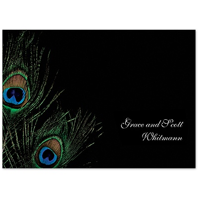 Delicate Peacock - Thank You Card and Envelope