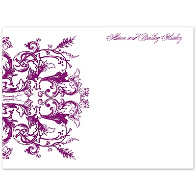 Enchanted Color -Sangria - Thank You Card and Envelope