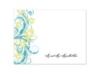 Watercolor Floral - Malibu - Thank You Card and Envelope